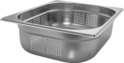 Produktbild von GN 1/2 Gastronormbehälter GN-Behälter Edelstahl 6,5 Liter Tiefe 100mm GELOCHT