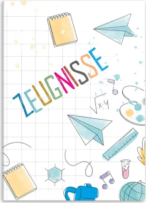 Produktbild von itenga Zeugnismappe A4 Kunststoff Sichtbuch Motiv Doodles