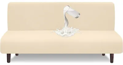 Produktbild von Sofabezug wasserdicht armlos Beige für Schlafsofa 180-230cm