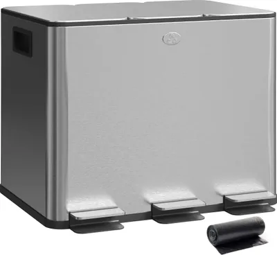 Image de Poubelle de cuisine - Poubelle - Inox - 20 L - Pour la cuisine - Argenté