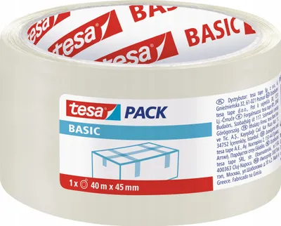 Obrázok produktu pre Baliaca páska Tesa Basic, priehľadná, 40 m × 45 mm