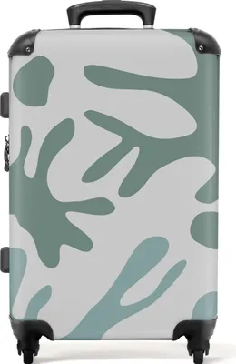 Obrázek produktu pro NoBoringSuitcases.com® Velký kufr - Shapes - Abstract - Green - Combination Lock TSA - Hard Shell Trolley 4 Wheels - 72 litrů - Cestovní kufr - 66 cmKufr Medium 67x43x25 cm, 72L,