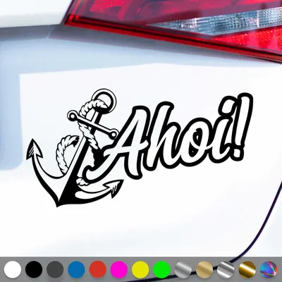 Produktbild von PantherPixel Ahoi Aufkleber Anker Seemannsgruß Moin Nordsee Ostsee Sticker Auto Geschenkidee Farbe Schwarz