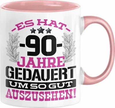 Produktbild von 90. Geburtstag Lustig Geschenk Männer Frauen Geschenkidee zum 90er Mann Frau Es Hat 90 Jahre Gedauert Um So Gut Auszusehen Mutter Vater (Rosa)