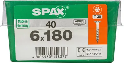 Obrázok produktu pre SPAX univerzálna skrutka WIROX, 6x180, 40 kusov, 4191010601817