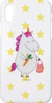 Produktbild von Mr. & Mrs. Panda Iphone 10 Handyhülle Einhorn Vegan - Weiß - Geschenk, X, Rohkost, Handy, Gesund essen, Hülle, Cover, Veganer, Veganismus, Leben