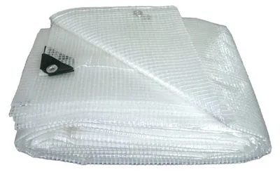 Transparente Plane 4 x 10 m, 160 g/m², weiß, mit Ösen