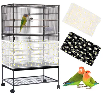 Produktbild von 2 Vogelkäfigabdeckungen mit Gänseblümchenmuster