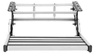 Produktbild von Trittstufe für Wohnmobil und Boot - Klappbare Aluminiumleiter - Eloxiert - LED-Beleuchtung - 150 kg Tragkraft - Für Wohnmobil, Wohnwagen, Bootsdeck