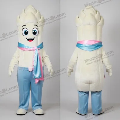 Imagen del producto de Disfraz MASTICOT de mascota de espárrago blanco aterciopelado