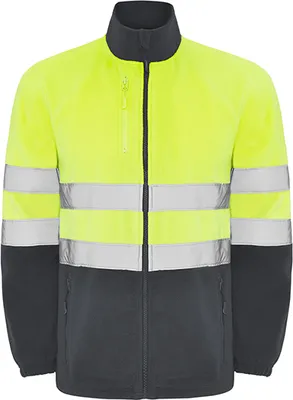 Immagine prodotto di Roly Workwear HV9305 | Giacca in pile Altair Hi-Viz con strisce catarifrangenti - Colore: Piombo 23/Giallo fluo 221 - Taglia: 3XL