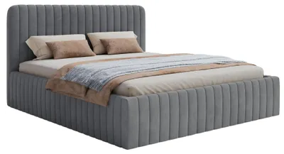 Produktbild von Selsey SALIANO - Polsterbett mit Samtbezug und Stauraum, Blau-Grau, 160x200 cm