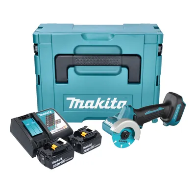 Image de Makita DMC 300 RGJ Meuleuse d'angle sans fil 18 V 76 mm Brushless + 2x batterie 6,0 Ah + chargeur + Makpac