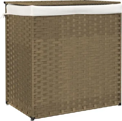 Zdjęcie produktu dla Kosz na pranie z 2 komorami, 53x35x57 cm, polirattan