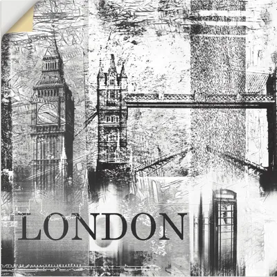 Produktbild von ARTland Wandbild, selbstklebend London Skyline Abstrakte Collage 04 Größe: 50x50 cm