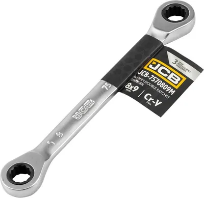 Immagine prodotto di JCB | Chiave a doppio cricchetto 8x9mm, chiave a doppio anello con cricchetto