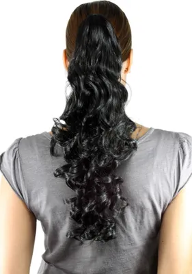 Produktbild von WIG ME UP Haarteil mittellang SCHWARZ lockig NC218-2