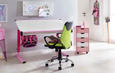 Zdjęcie produktu dla FineBuy – zielone krzesło biurowe dla dzieci TERNI, dla dzieci od 6 lat, z oparciem, obrotowe krzesło dla dzieci, ergonomiczne krzesło biurowe dla młodzieży, z regulacją wysokości
