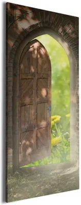 Produktbild von Wallario Premium Leinwandbild Offene Pforte in Größe 60 x 150 cm