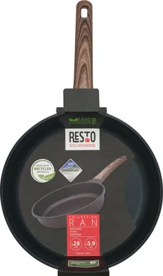 Produktbild von Resto Kitchenware Ran, Rund, Allzweckpfanne, Schwarz, Holz, PFLUON, Ran, Aluminium