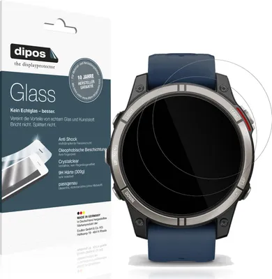 Produktbild von 2x Schutzfolie für Garmin quatrix 7 Pro - Anti-Shock 9H Folie dipos Glass Kunststoffglas