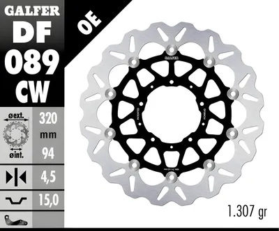 Obrázek produktu pro Sada brzdových kotoučů Galfer 2x DF089CW WAVE® plovoucí přední 320x4,5 mm pro Honda CBR RR Fireblade 1000 ccm, rok výroby 2017–2019