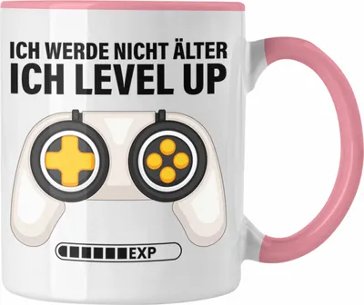 Produktbild von Trendation - Geburtstag Geschenk für Gamer Tasse Geburtstagsgeschenk Zocker Gaming Ich Werde Nicht Älter Ich Level Up Geschenkidee (Rosa)