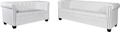 Produktbild von Chesterfield-Sofas 2-Sitzer und 3-Sitzer Kunstleder Weiß