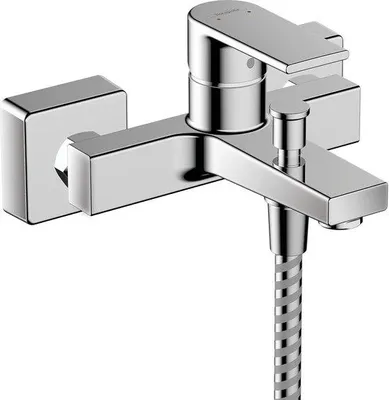 Immagine prodotto di Rubinetto doppio per vasca da bagno cromato con scarico, lunghezza 16,6 cm