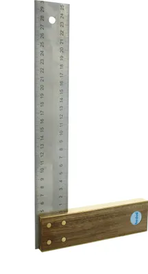 Produktbild von hedue® Tischlerwinkel 300 mm - Griff aus Nussbaum mit Edelstahlblatt 45 mm