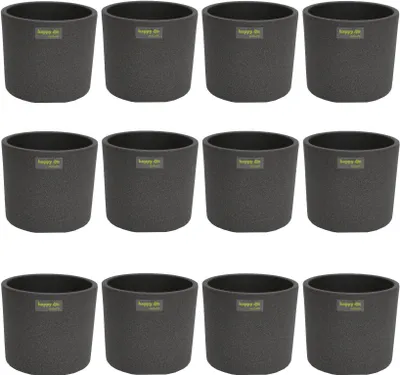 Produktbild von Sparangebot 12 Keramik Blumentöpfe Madeira grau struktur Ø 8 H 7.5 cm