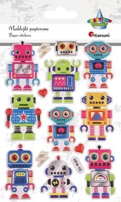 Produktbild von Naklejki wypukłe roboty mix 14szt.