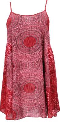 Produktbild von Boho Mandala Minikleid, Trägerkleid, Strandkleid - Fuchsia, Damen, Viskose, Kleider