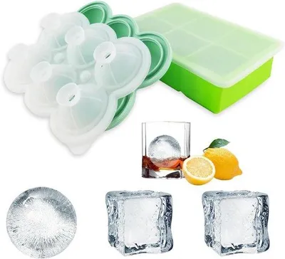 Produktbild von Silikon Eiswürfel Formen 2 Stück groß quadratisch wiederverwendbar