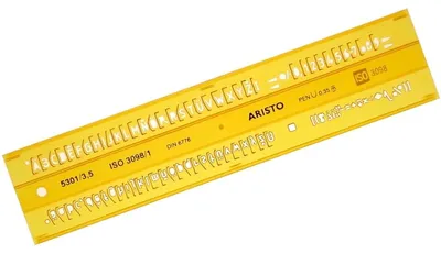 Produktbild von Aristo Schriftschablone gerade 3.5 mm ISO 3098-1/DIN 6776 H-Profil, Typ B