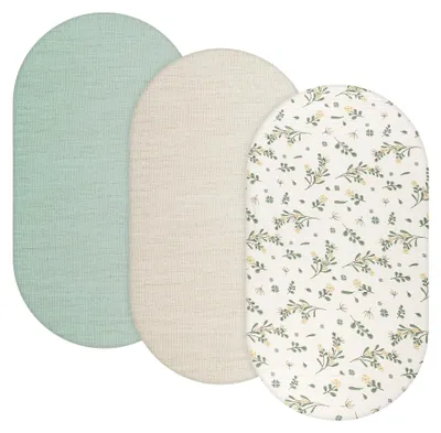 Image de Drap-housse 83 x 43 cm - Drap-housse pour bébé - Coton de mousseline - Respirant - Hypoallergénique - Élastiques - Drap pour lit de bébé