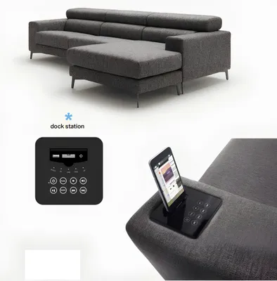 Produktbild von Design Polster Wohnzimmer Moderne Luxus Ecke Textil Holz Sofa L-Form alfitalia