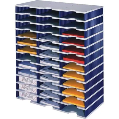 Produktbild von styro Grundeinheit styrodoc trio 36 Fächer blau / grau