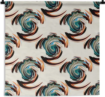 Produktbild von MuchoWow® Wandteppich Wandbehang Muster - Abstrakt - Farbe 150x150 cm Tapisserie Dekoration Wandtuch - Wohnaccessoires - Modernes
