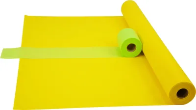 Produktbild von Sensalux Kombi-Set 1 Tischdeckenrolle 1,18m x 25m gelb + Tischläufer 15cm apfelgrün