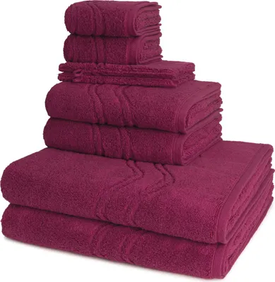 Produktbild von Ross Cashmere feeling 2 X Wasch- 2 X Gäste- 2 X Dusch- 2 X Handtuch im Set Walkfrottee aus Baumwolle 520 g/m², Weich saugstark mit Aufhänger Kordel, Wellenmuster und gewebte Bordüre elegant