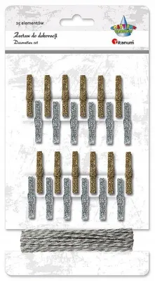 Produktbild von Titanum Holzwäscheklammern 24 Stück Glitzernd für Deko