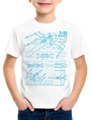 Produktbild von style3 X-Wing Kinder T-Shirt blaupause t-65