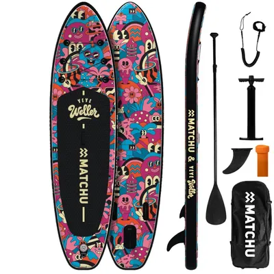 Produktbild von Matchu Sports Stand Up Paddle Board Art Yeye Weller Aufblasbar 320x81x15cm - Limited Edition SUP Board Set - Surfbrett - Paddle Surf Board mit Zubehör