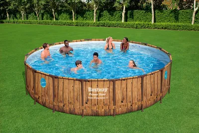 Produktbild von Power Steel™ Swim Vista Series™ Solo Pool ohne Zubehör Ø 549 x 122 cm, Holz-Optik (Pinie), rund
