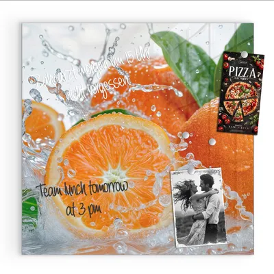 Produktbild von Magnettafel 30x30cm Pinnwand Whiteboard beschreibbar - Spritzige Orangen