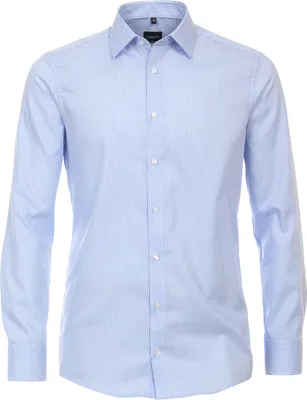 Produktbild von VENTI Herren Businesshemd Langarm Kent Modern-Fit Hellblau kariert 38