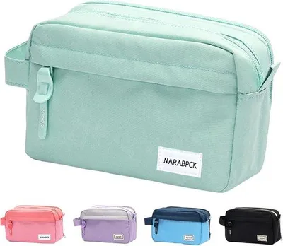 Obrázek produktu pro Zelené pouzdro se 3 přihrádkami a pevným zipem