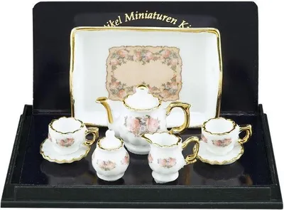 Immagine prodotto di Servizio da tè in miniatura Baronesse Classic Rose in porcellana con decorazioni in oro 24 carati