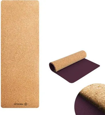 Image de Spokey SAVASANA Tapis de yoga en liège, 180 x 60 x 0,4 cm, marron